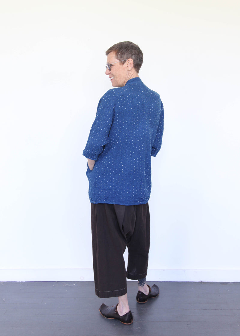 Tie Dyed Cotton Shirt (Unisex) - Medium Indigo