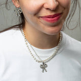 Knotted Varied Size White Pearl Necklace - KNTPRL-1