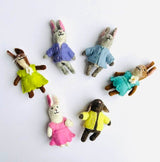 The Winding Road Felt Finger Puppets - Farm Animals and Bunnies