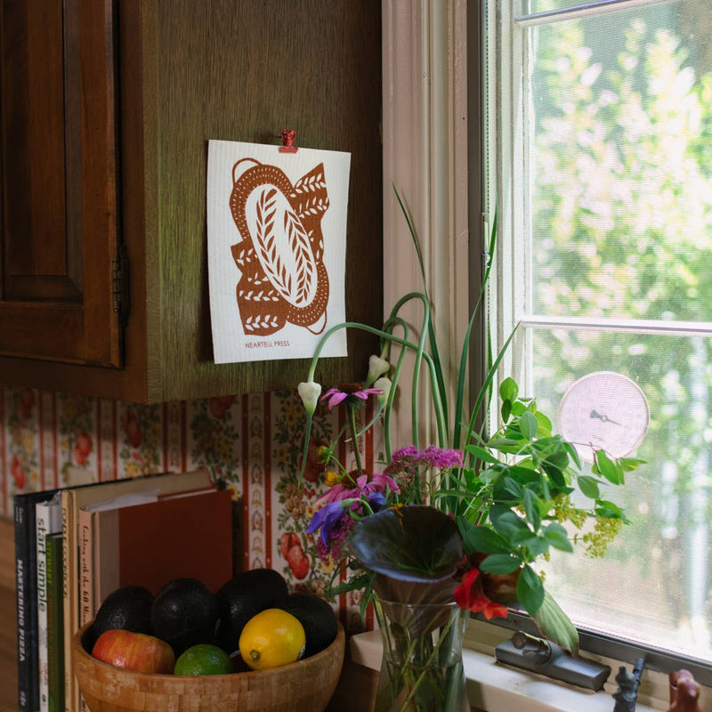 Screen Printed Natural Bread Sponge Cloth