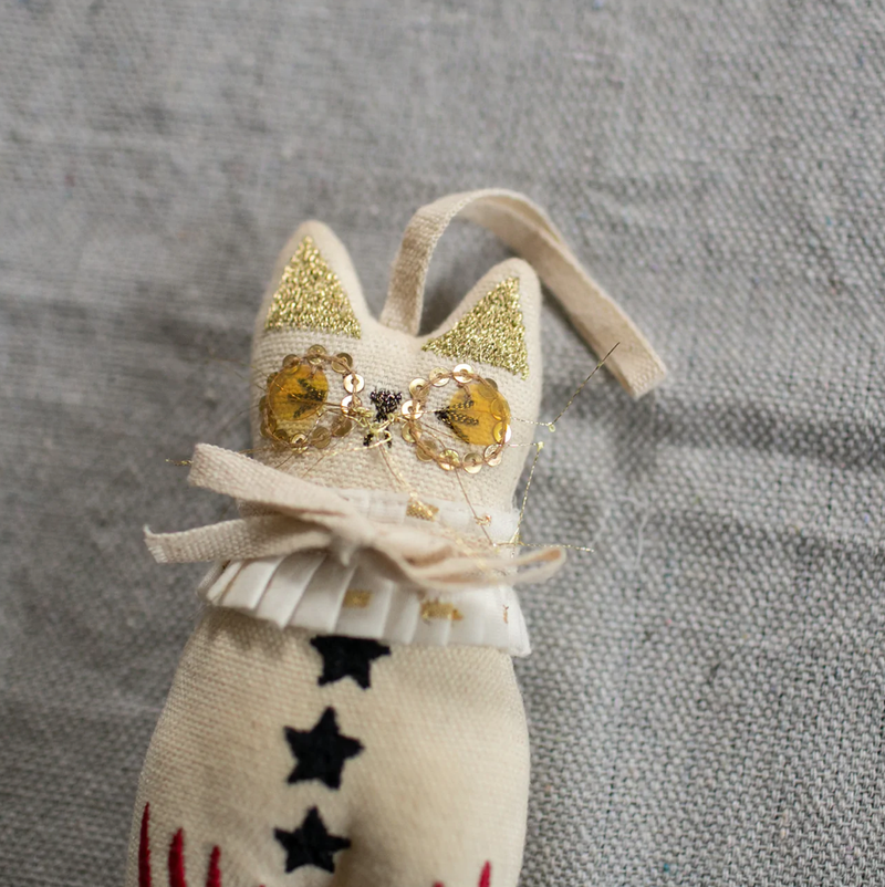 Rocket Cat, Elton John, Cotton stuffed, embroidered Ornament