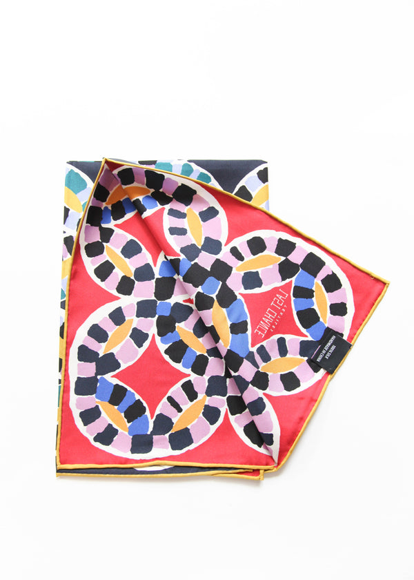 Silk Twofer Scarf Rings Quilt - Navy