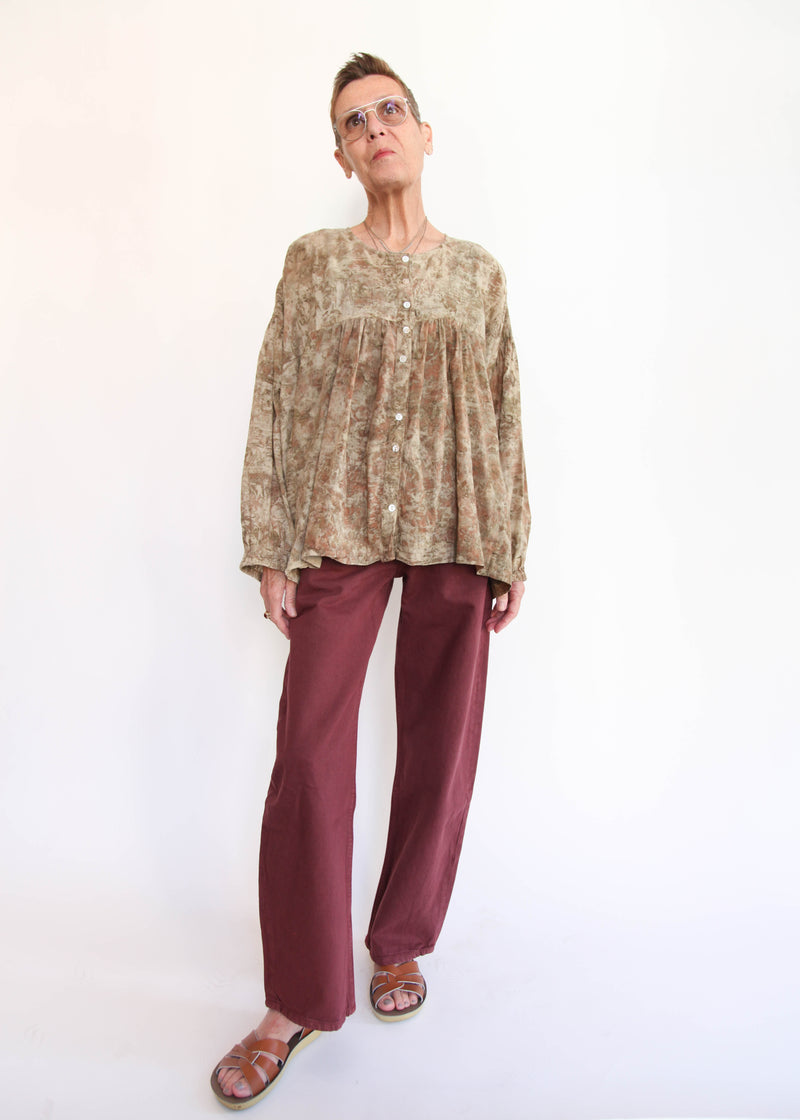 Ecoprint Puffy Blouse - one size