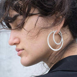 Large Flat Hoop Earrings