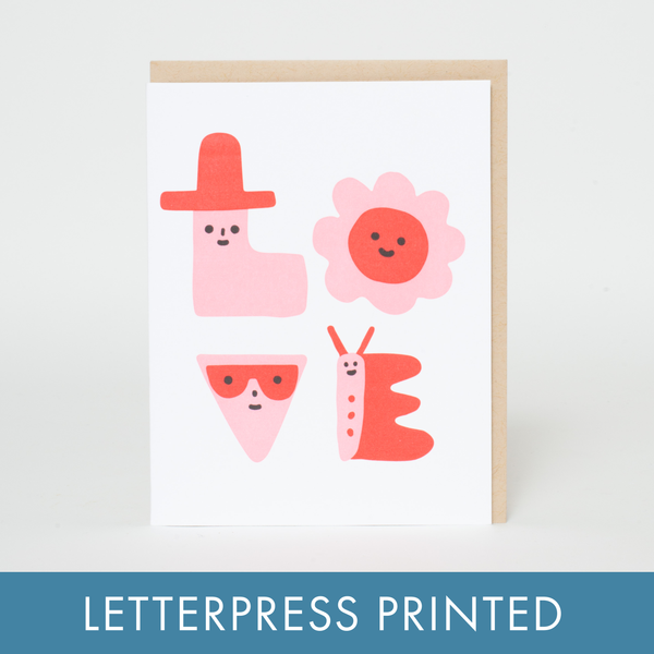 LOVE Characters Letterpress Greeting Card by Suzy Ultman