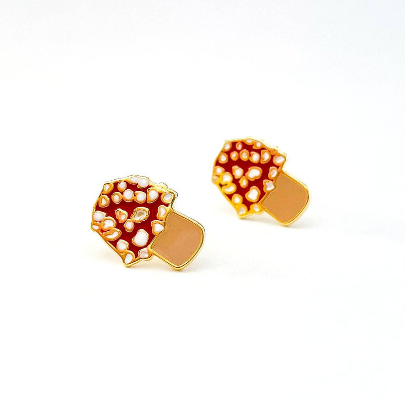 Mushroom Enamel Earrings