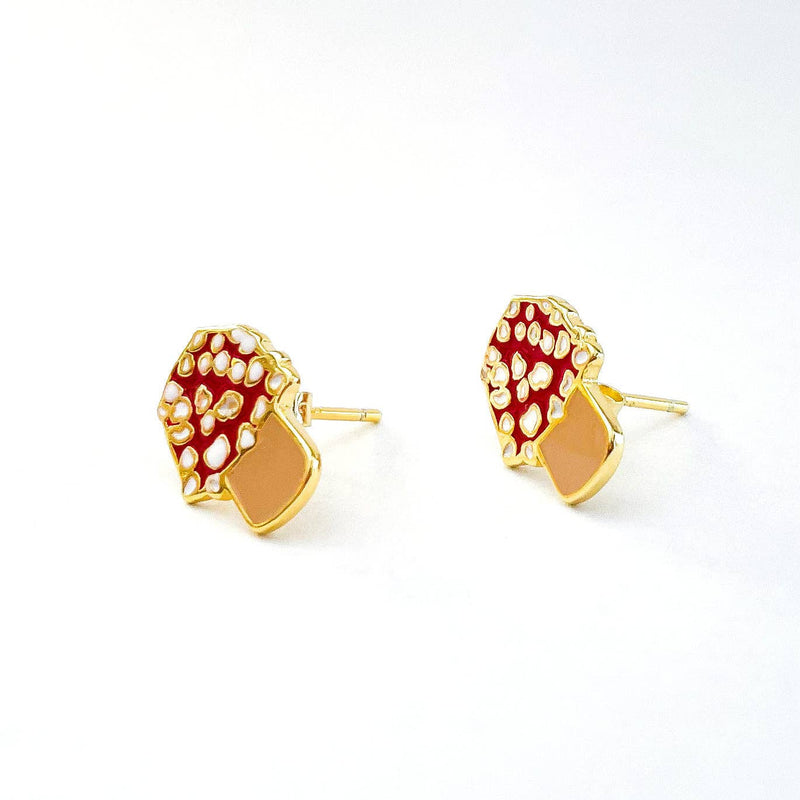 Mushroom Enamel Earrings