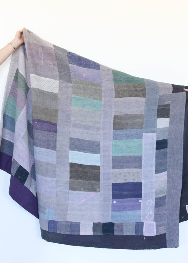 Coins Quilt - Grey/Lavender