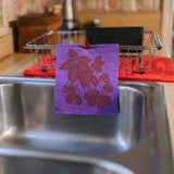 Screen Printed Purple Blackberries Sponge Cloth