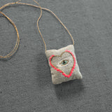 Sacred Heart Necklace - Cotton & Lavender Filled