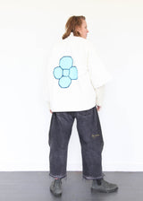 Canvas Jacket/Painted Flower on Back