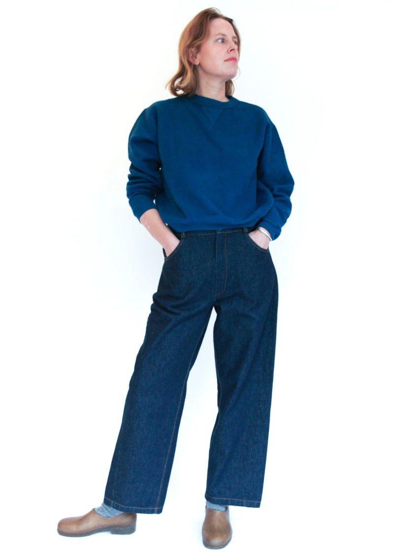 Denim Straight Pants - Indigo
