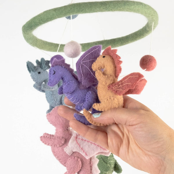 Felt Baby Dragon Mobile Pastel