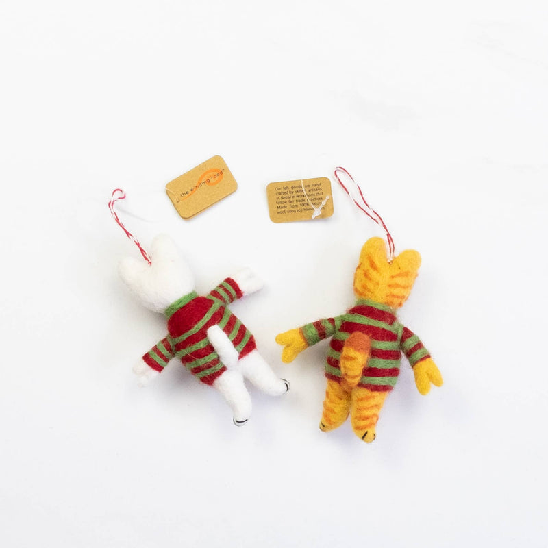 Cat Ornament with Christmas Sweater