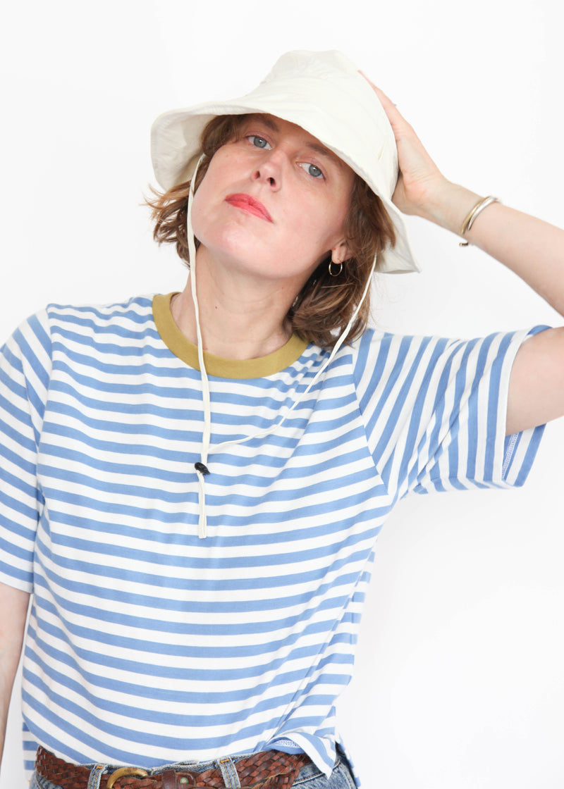 Women's cotton bucket hat, cotton wide brim hat