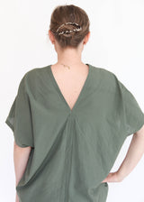 Oversized V-Neck Dress - Army