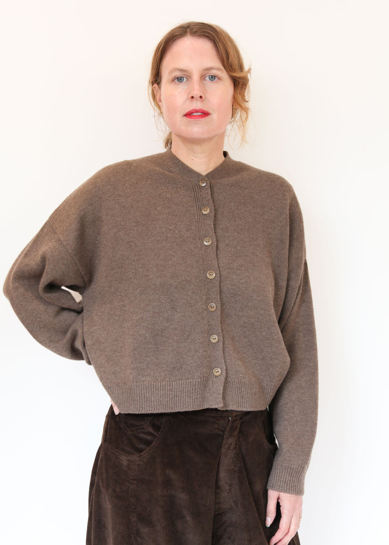 Merino Wool Cardigan - Taupe