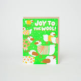 Joy To The Wool Sheep Punny Letterpress Greeting Card by Hello!Lucky