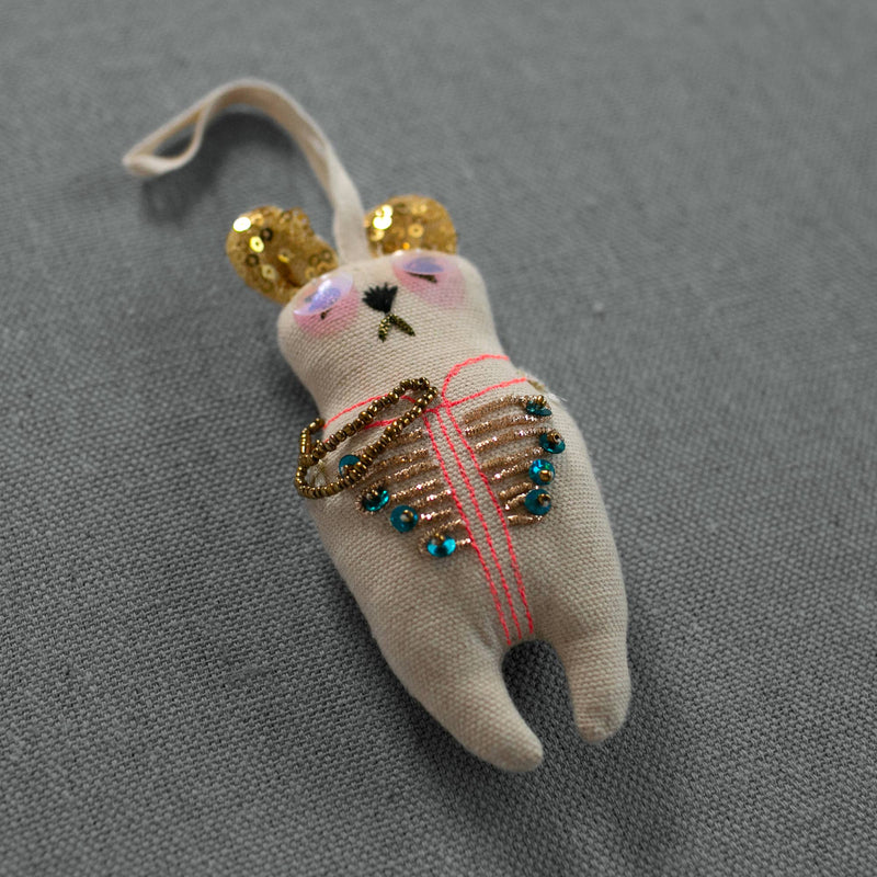 Sargent Pepper Bear - Cotton Ornament, Token, Embellished