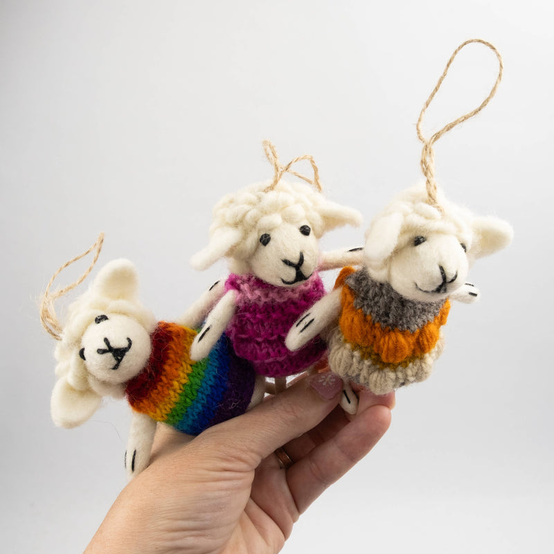Ornament - Sheep with Knit Sweater - NEW!