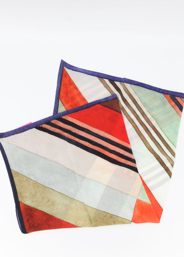 Printed Silk Scarf - Oblique