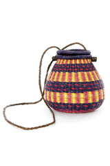 Ghanaian Rambling Rose Lidded Basket Purse in Assorted Colors