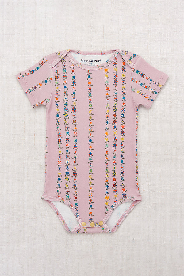 Short Sleeve Lap Onesie - Plum Petal Little Botanica