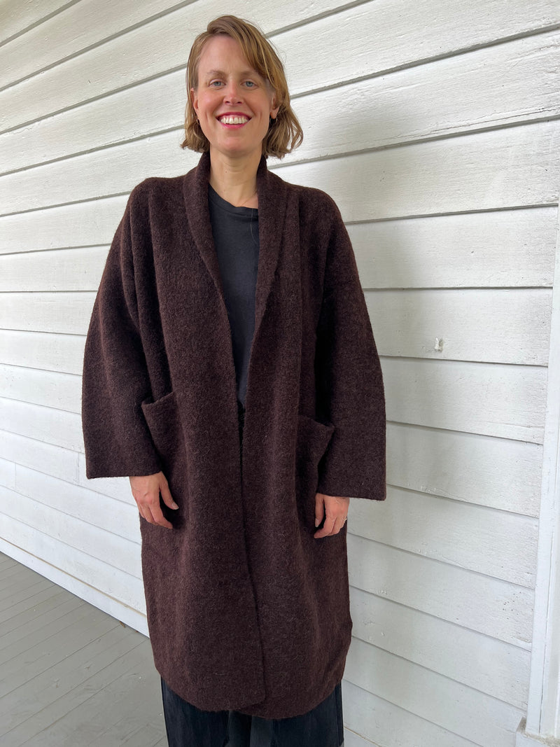 Double Face Long Coat - Merlot OS