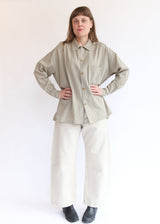 Dobby Check Oversized Shirt - Beige