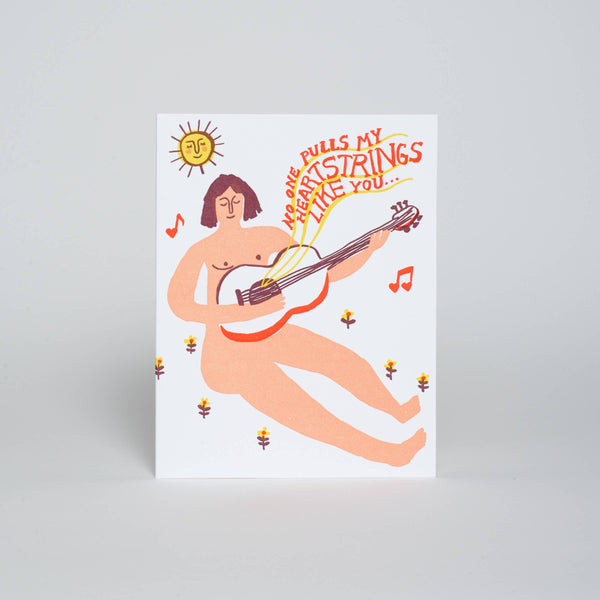 Heartstrings Love Letterpress Greeting Card by Egg Press