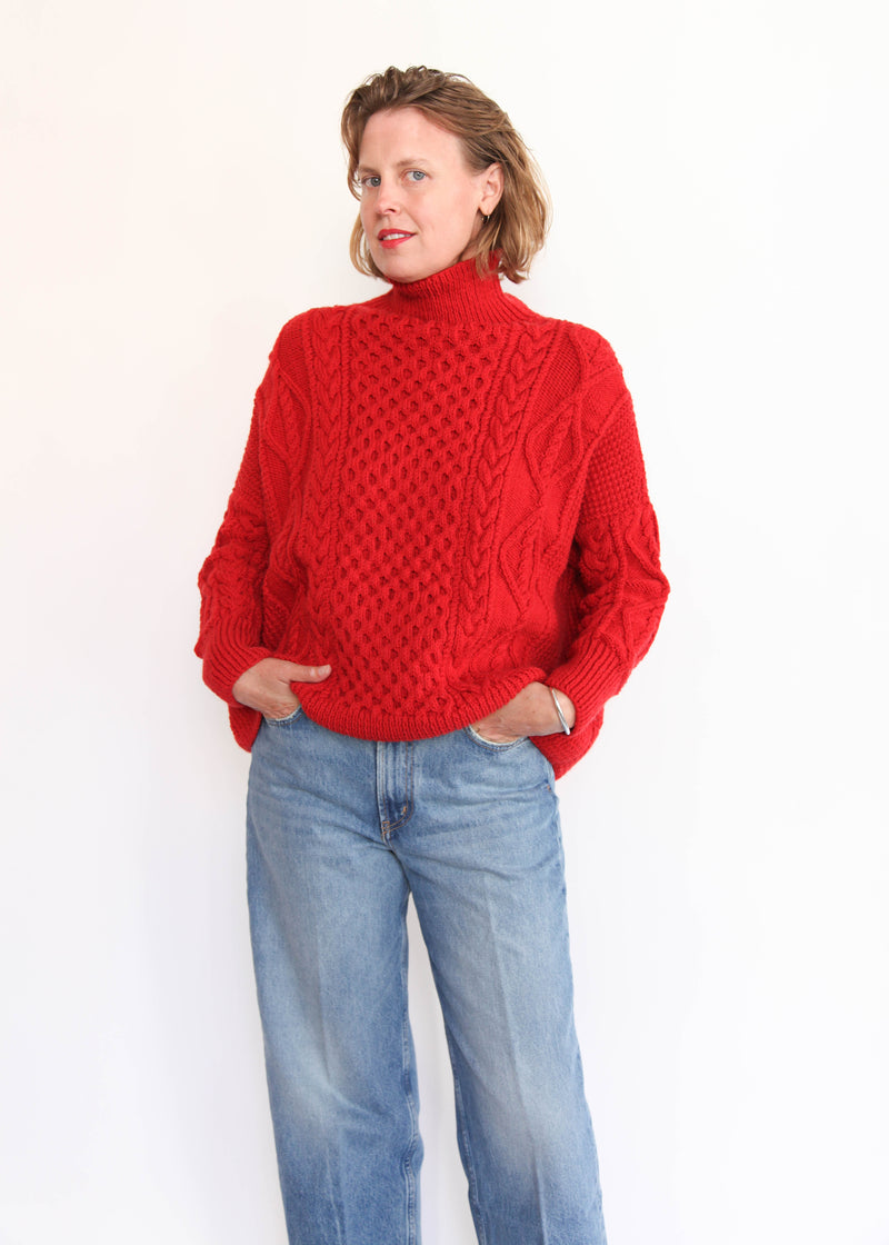 Fisherman Pullover - Red