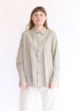 Dobby Check Oversized Shirt - Beige