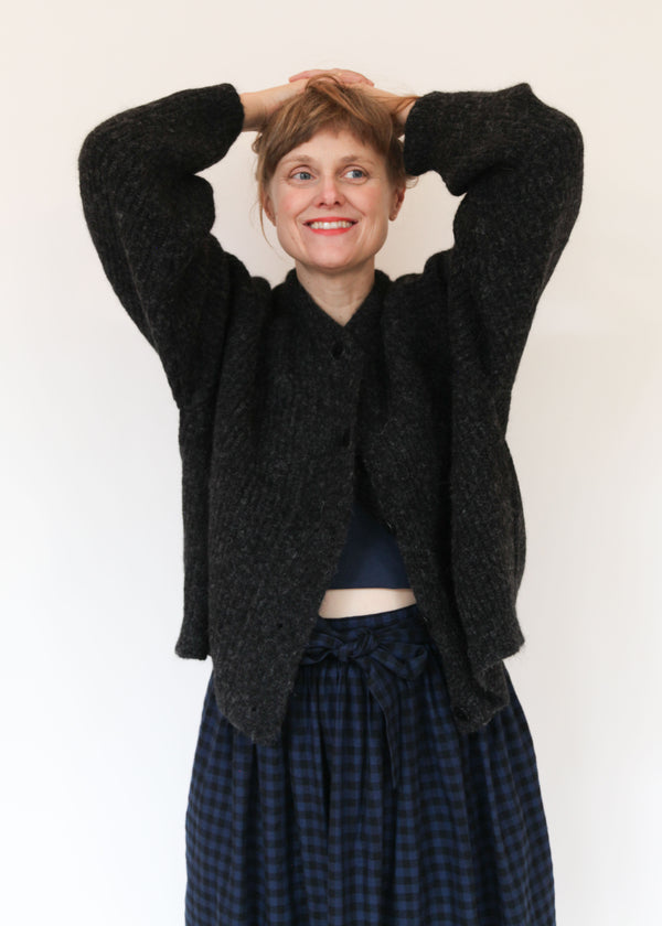 Baby Alpaca Cardigan - Anthracite