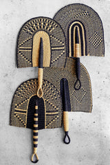 Dusk to Dawn Elephant Grass African Hand Fan/ Woven Wall Art