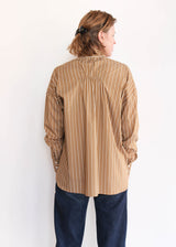 Oversized Shirt with Elastic Detail - Gold