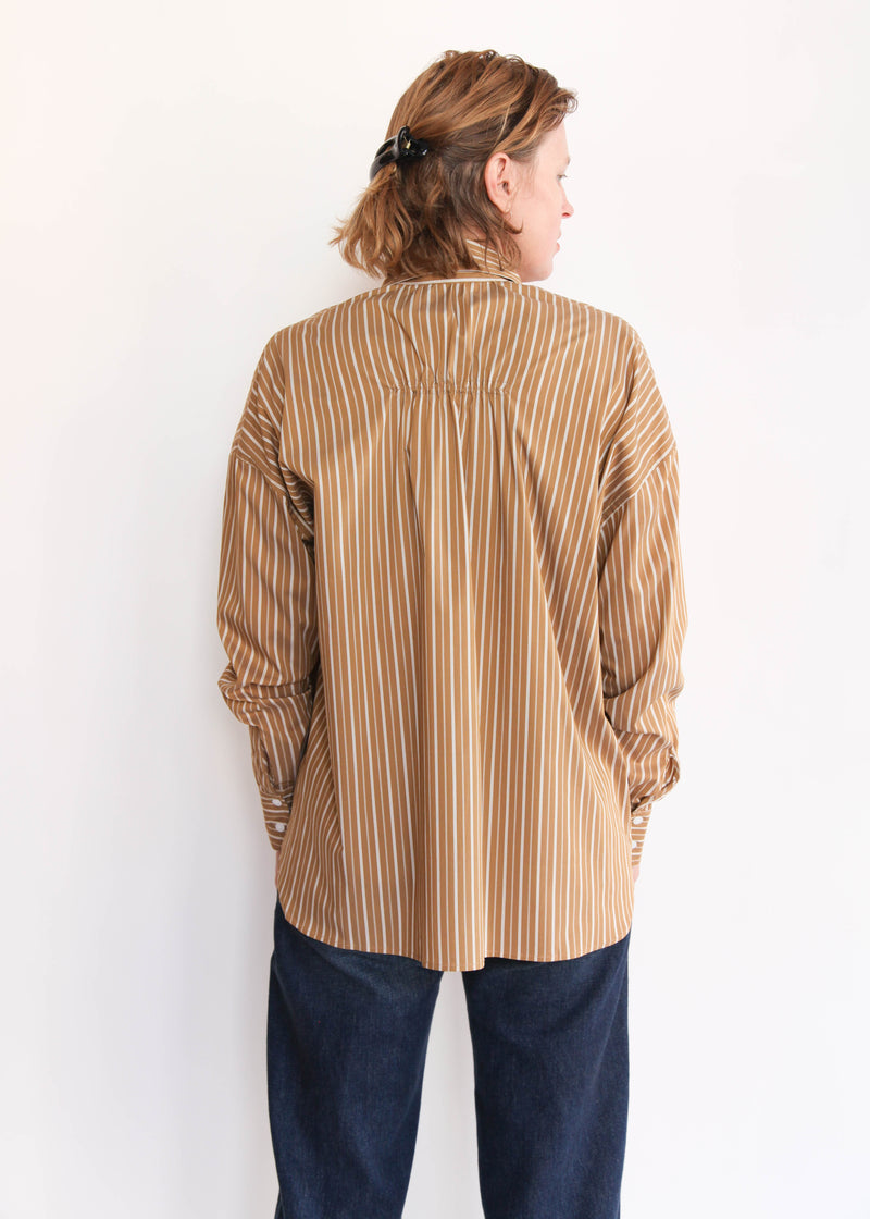 Oversized Shirt with Elastic Detail - Gold