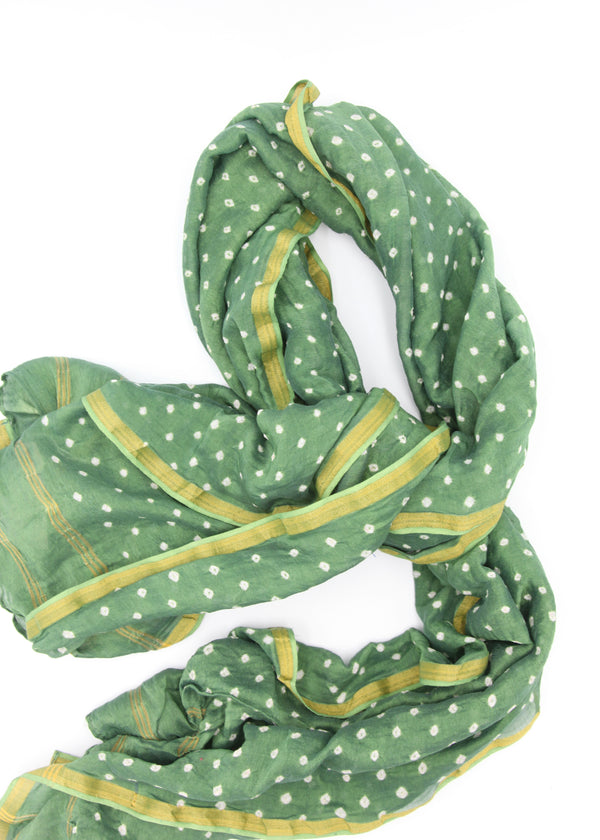 Bandhani Dupatta Scarf - Green