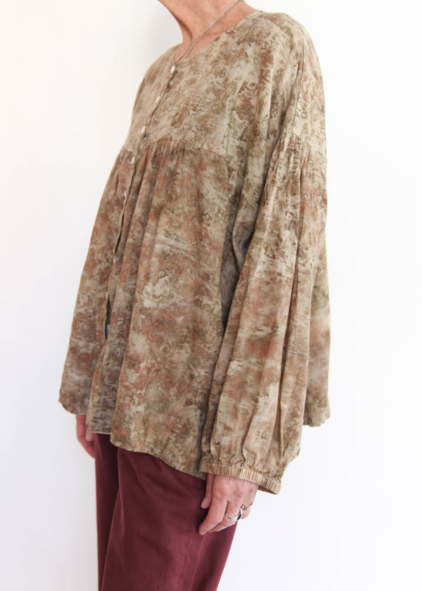 Ecoprint Puffy Blouse - one size