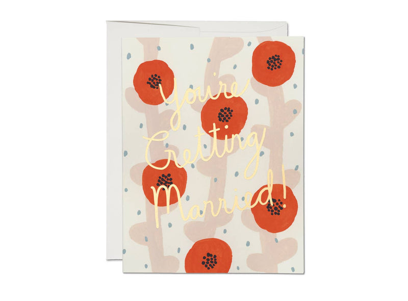 Wedding Poppies wedding greeting card