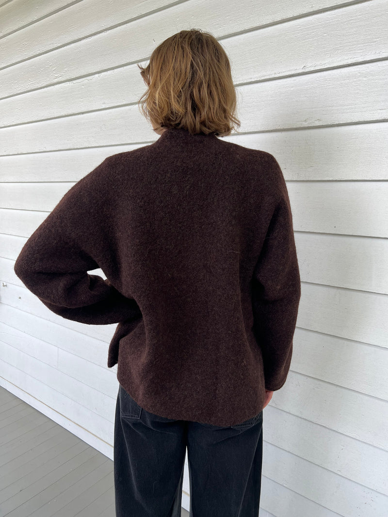 Double Face Cardigan - Merlot