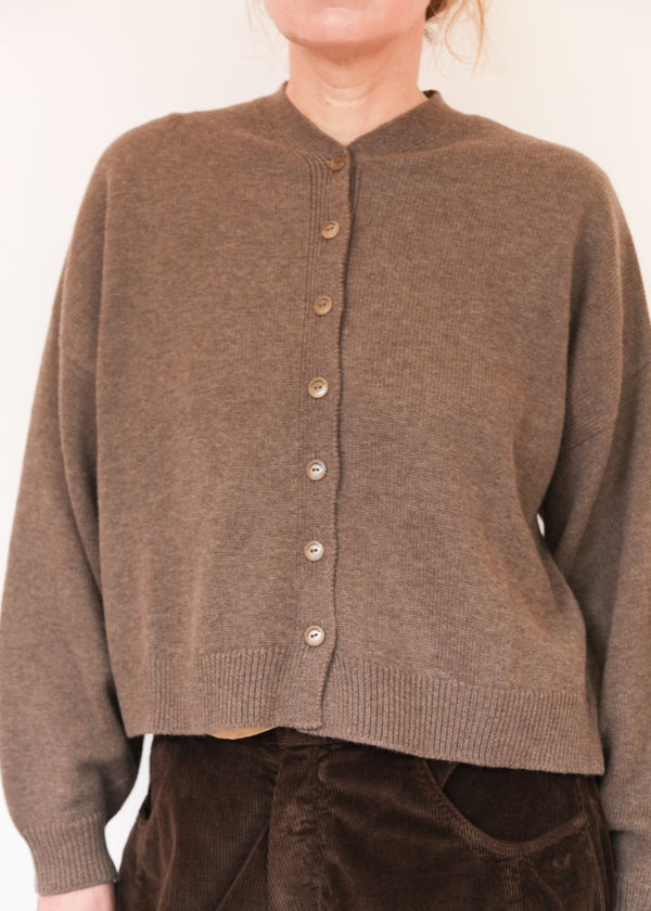 Merino Wool Cardigan - Taupe