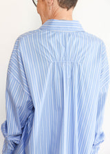 Oversized Shirt with Elastic Detail - Blue