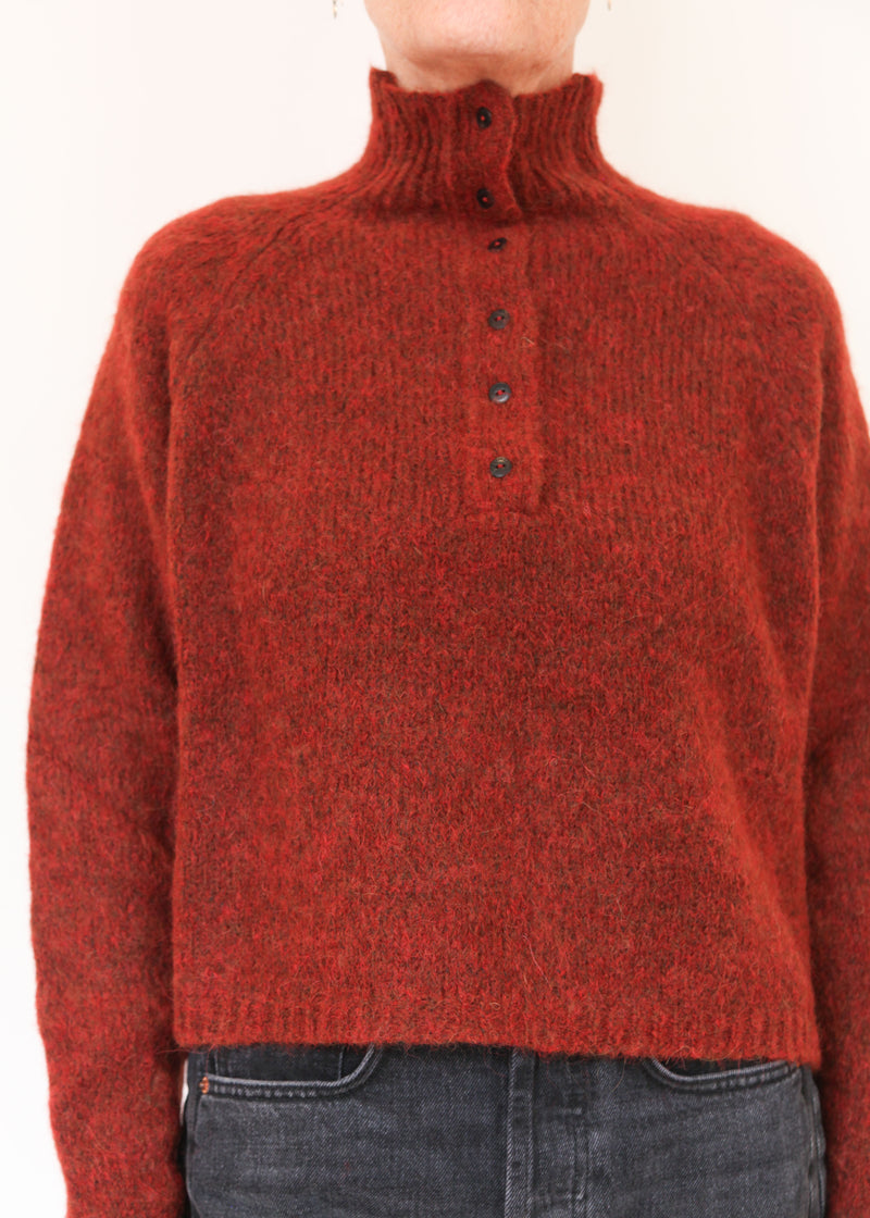 Baby Alpaca Polo Sweater - Terracotta