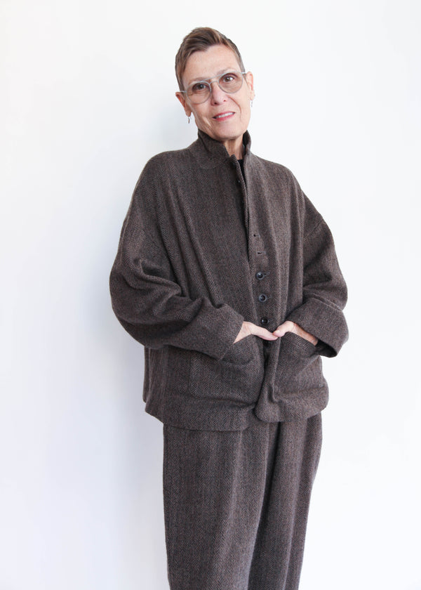 Herringbone Jacket - Brown