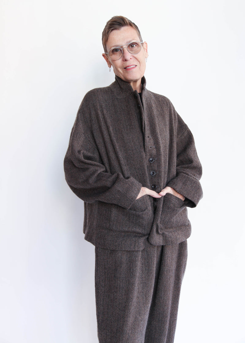 Herringbone Jacket - Brown