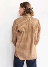 Oversized Shirt with Elastic Detail - Gold