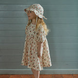 Albertine Dress Muslin Strawberry Blush Print