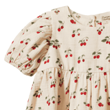 Albertine Dress Muslin Strawberry Blush Print