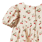 Albertine Dress Muslin Strawberry Blush Print