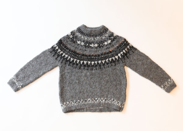 Hand Knit Pullover Alpaca - Gray